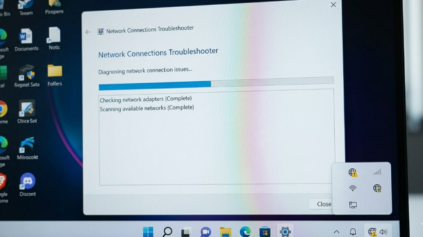 윈도우 11 네트워크 문제 해결사 실행 화면
